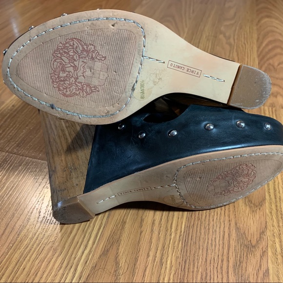 Vince Camuto Matta Studded Platform Wedge BLACK - Picture 9 of 9